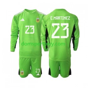 Koszulka Argentyna Emiliano Martinez 23 Bramkarska Dziecięcy Domowe Koszulki Piłkarskie World Cup 2022 Długi Rękaw
